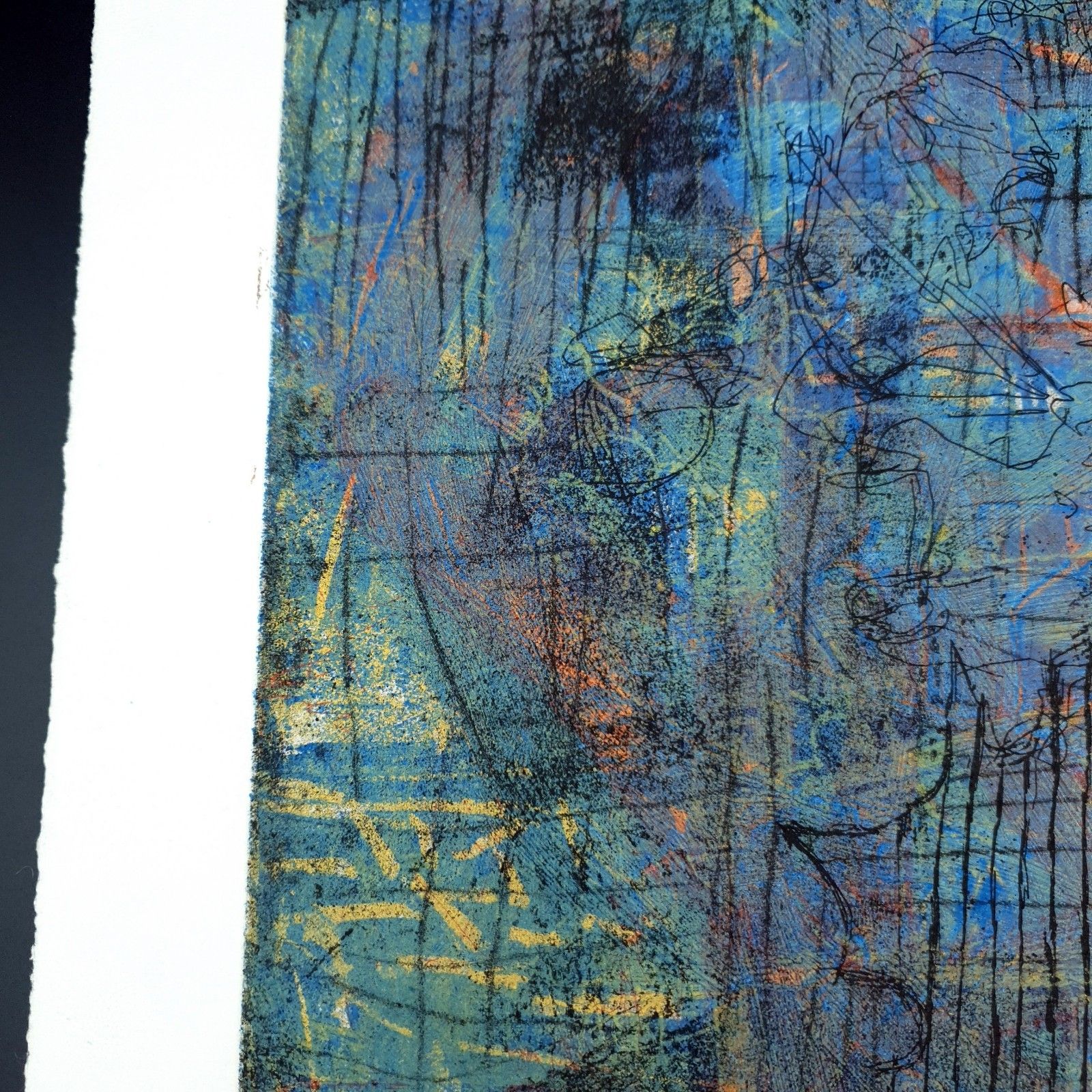 Dom Theobald Signed Limited Print Etching 1995 Named Blue Still Life H37xl33cm photo vinterior