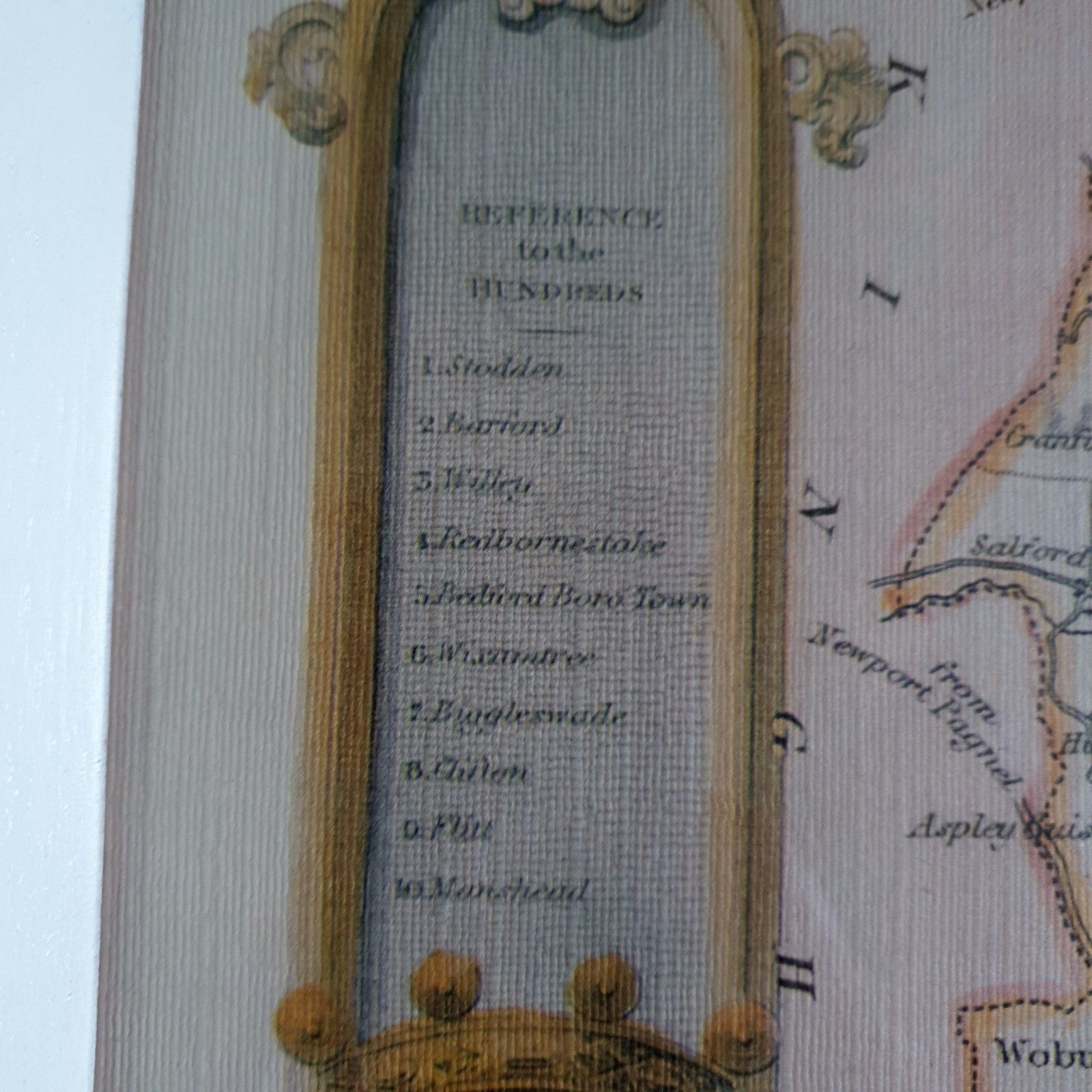photo buy Reproduction Print Map Of Bedfordshire William Schmollinger Artist 1832 L43x54cm