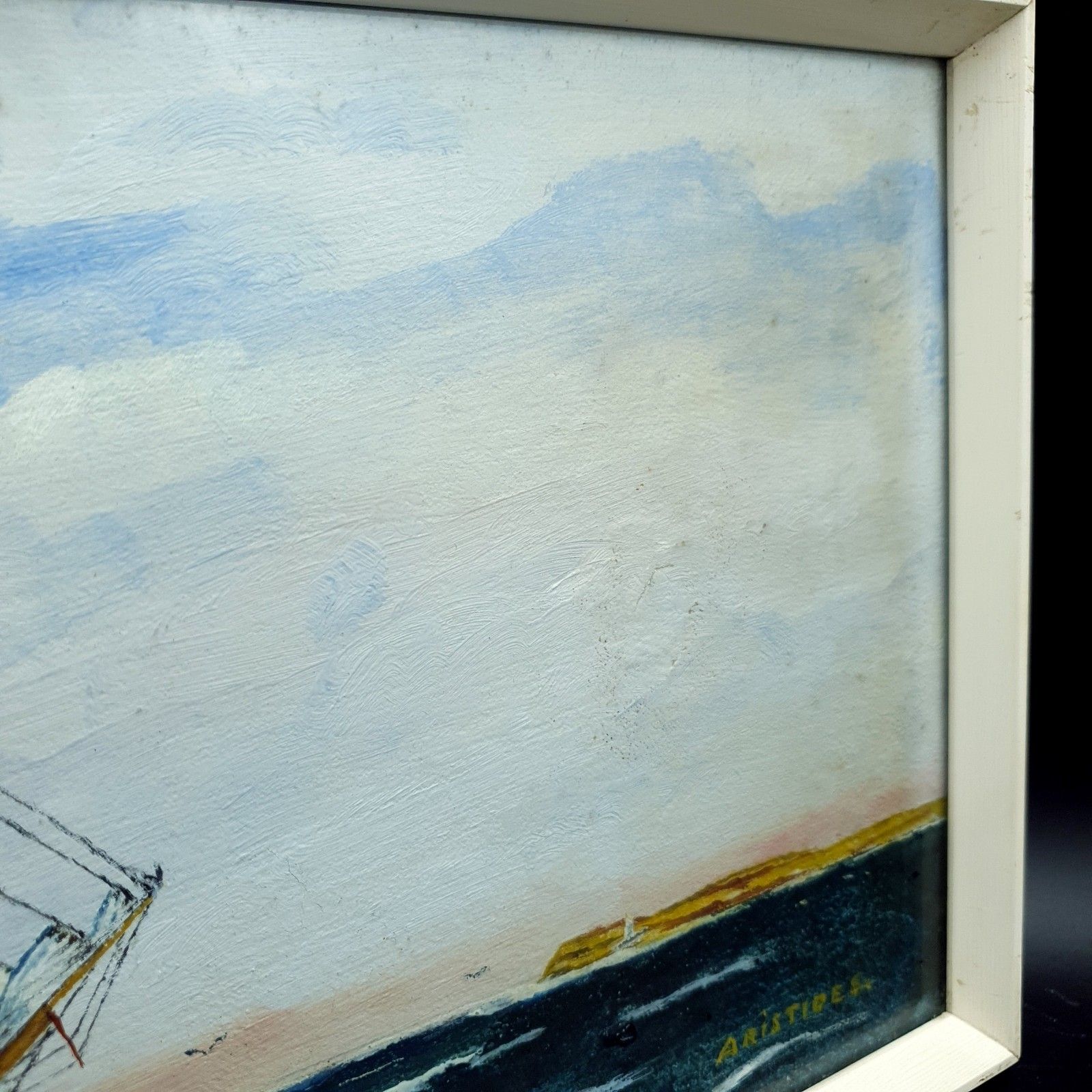 photo buy Captain George Young Signed Oil Painting Aristides C1930s Clan Line W31.5x20.2cm