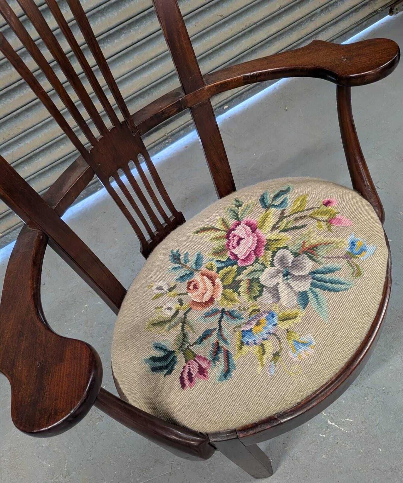 George III Mahogany Armchair With Original Tapestry Seat photo 315.0