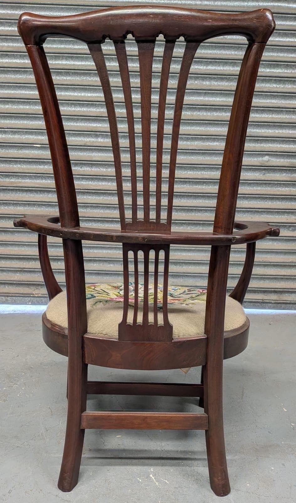 George III Mahogany Armchair With Original Tapestry Seat photo vinterior