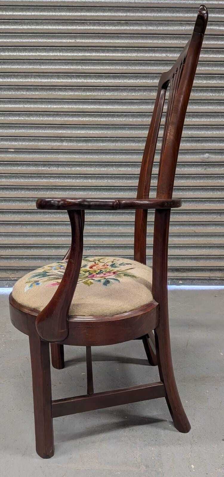 George III Mahogany Armchair With Original Tapestry Seat photo buy