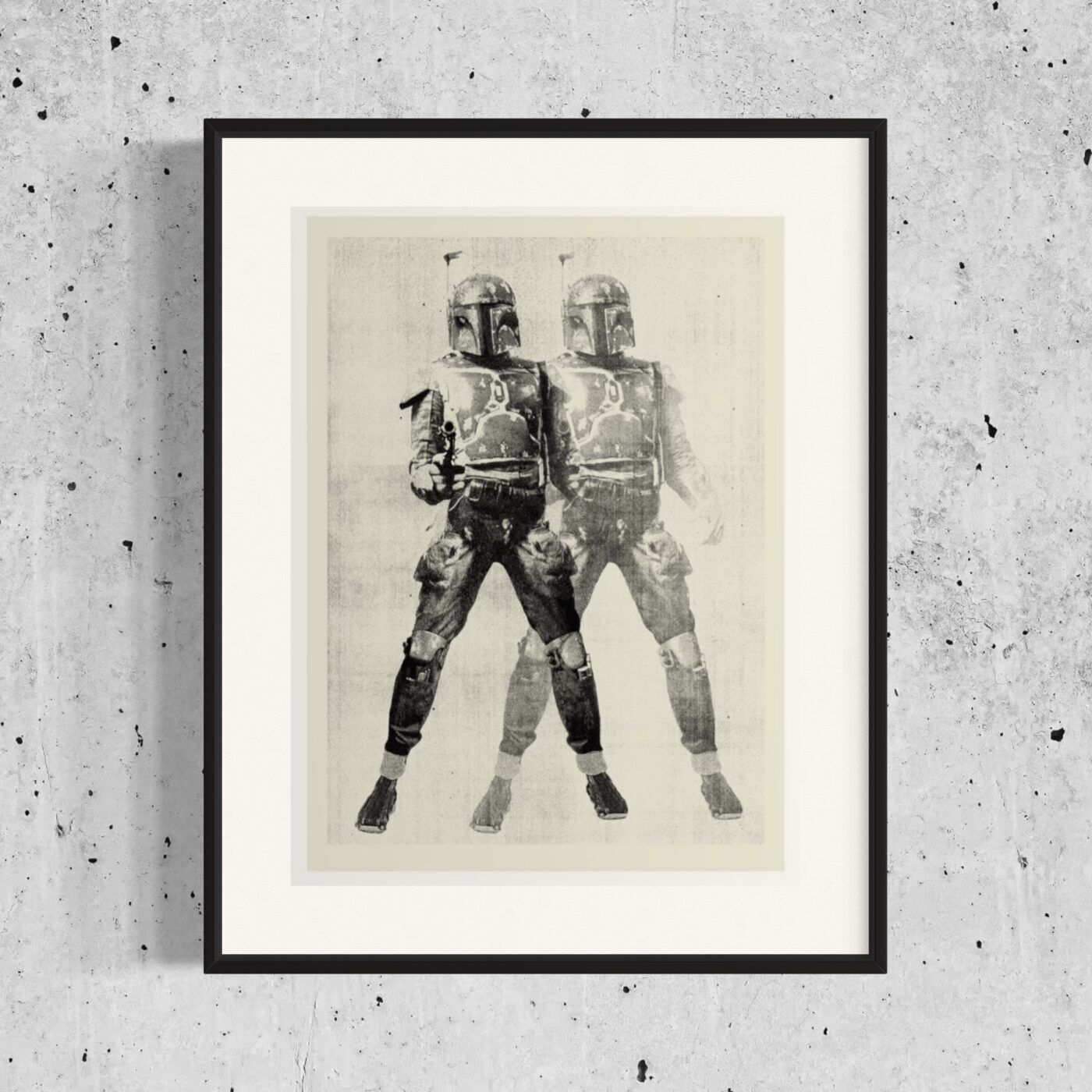 Pop Art 'Boba Fett' Signed Limited Edition Print Framed In Black photo furniture