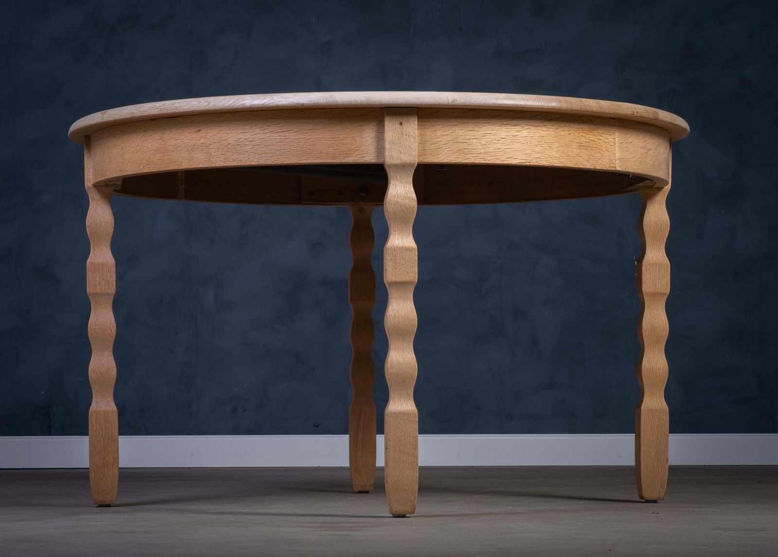 Brutalist Solid Oak Dining Table By Henning Kjærnulf, 1970s photo Furniture