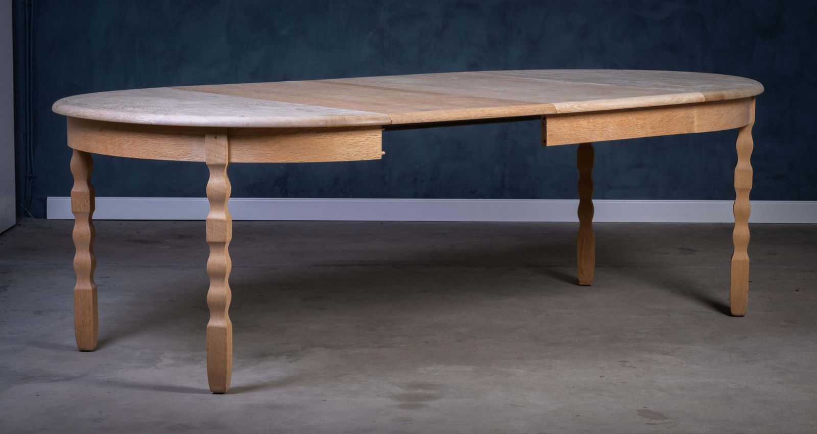 Furniture Brutalist Solid Oak Dining Table By Henning Kjærnulf, 1970s photo