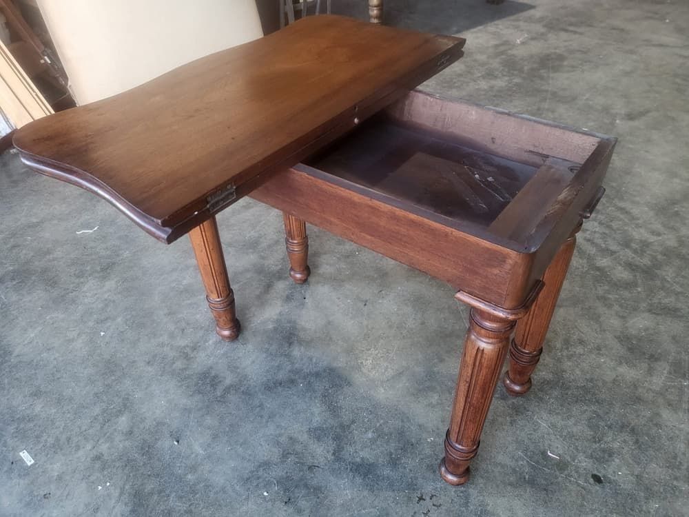 Antique Serpentine Extending Dining Occasional Hall Desk Table photo furniture