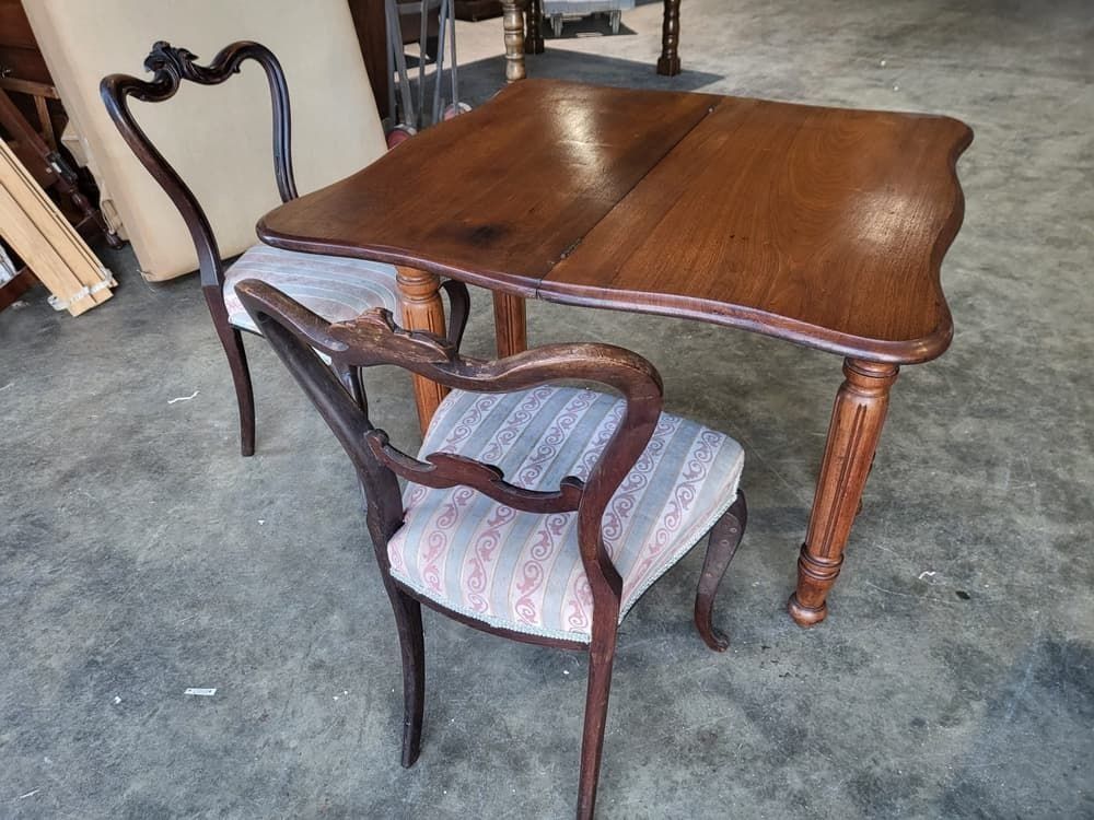 Antique Serpentine Extending Dining Occasional Hall Desk Table photo vinterior