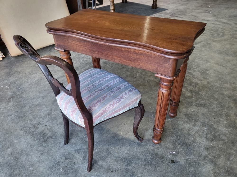Antique Serpentine Extending Dining Occasional Hall Desk Table photo buy