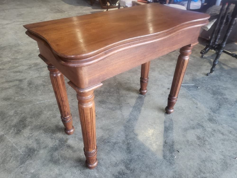 photo for sale Antique Serpentine Extending Dining Occasional Hall Desk Table