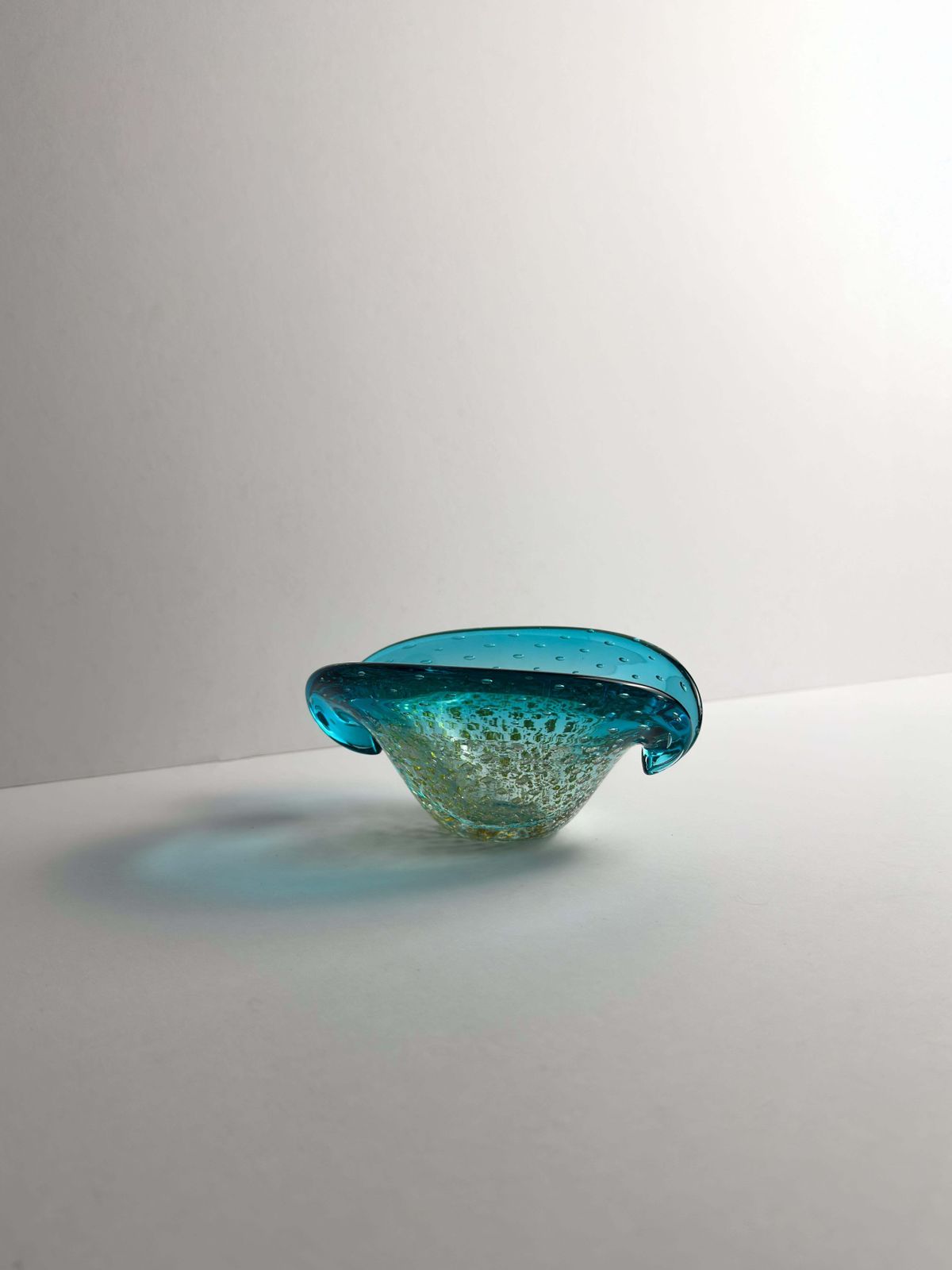Turquoise Murano Glass Clam Shell Bowl By Archimede Seguso, Italy, 1960s photo buy