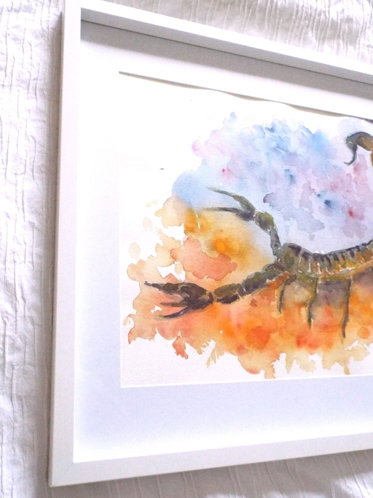 Scorpion Original Watercolour  Framed Painting  Scorpio Star Sign Andi  J Lucas photo Art