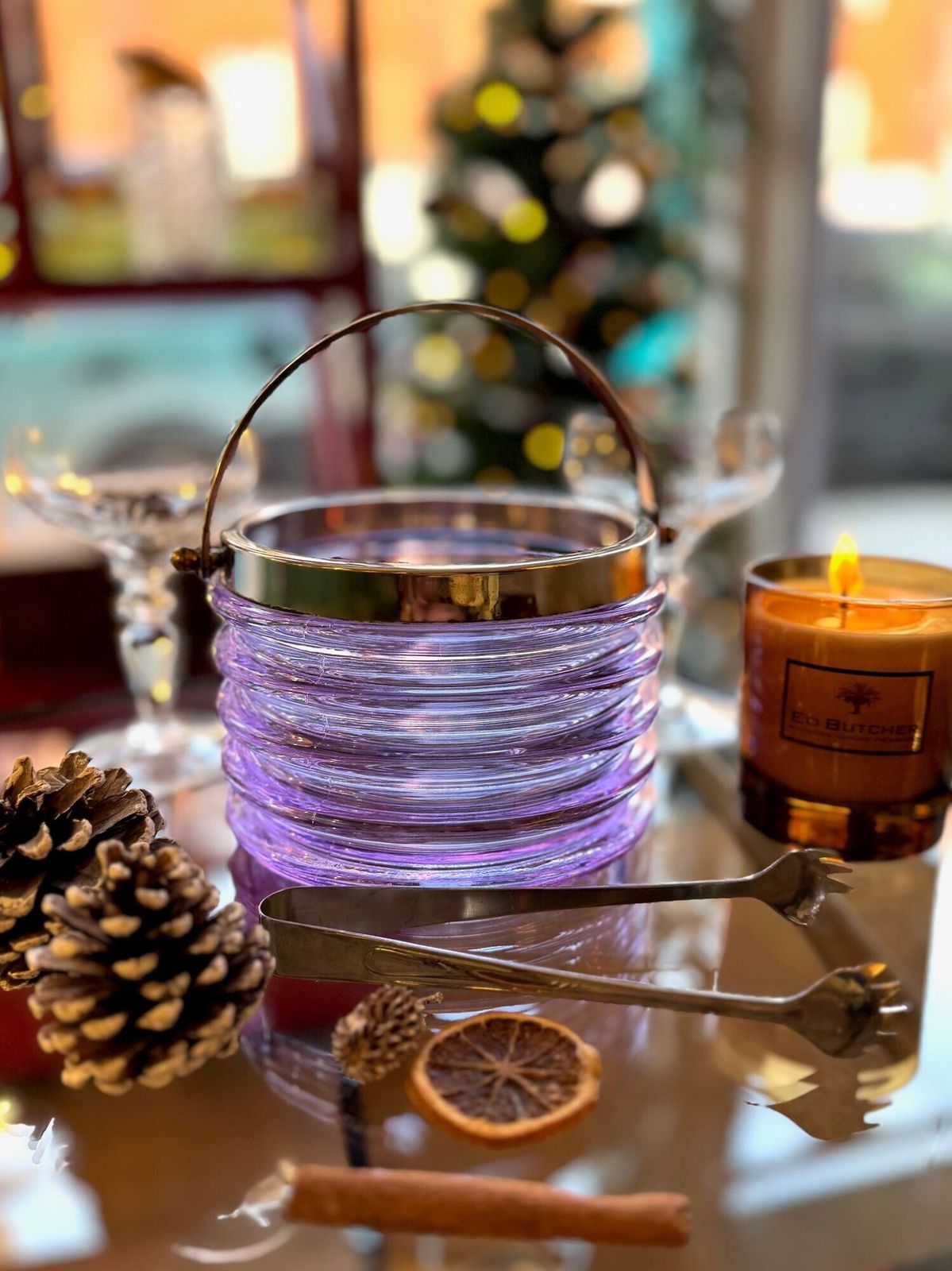A Murano Purple Glass Ribbed Ice Bucket “Onda” By Sergio Asti For Amolfo Di Cambio photo Home Decor