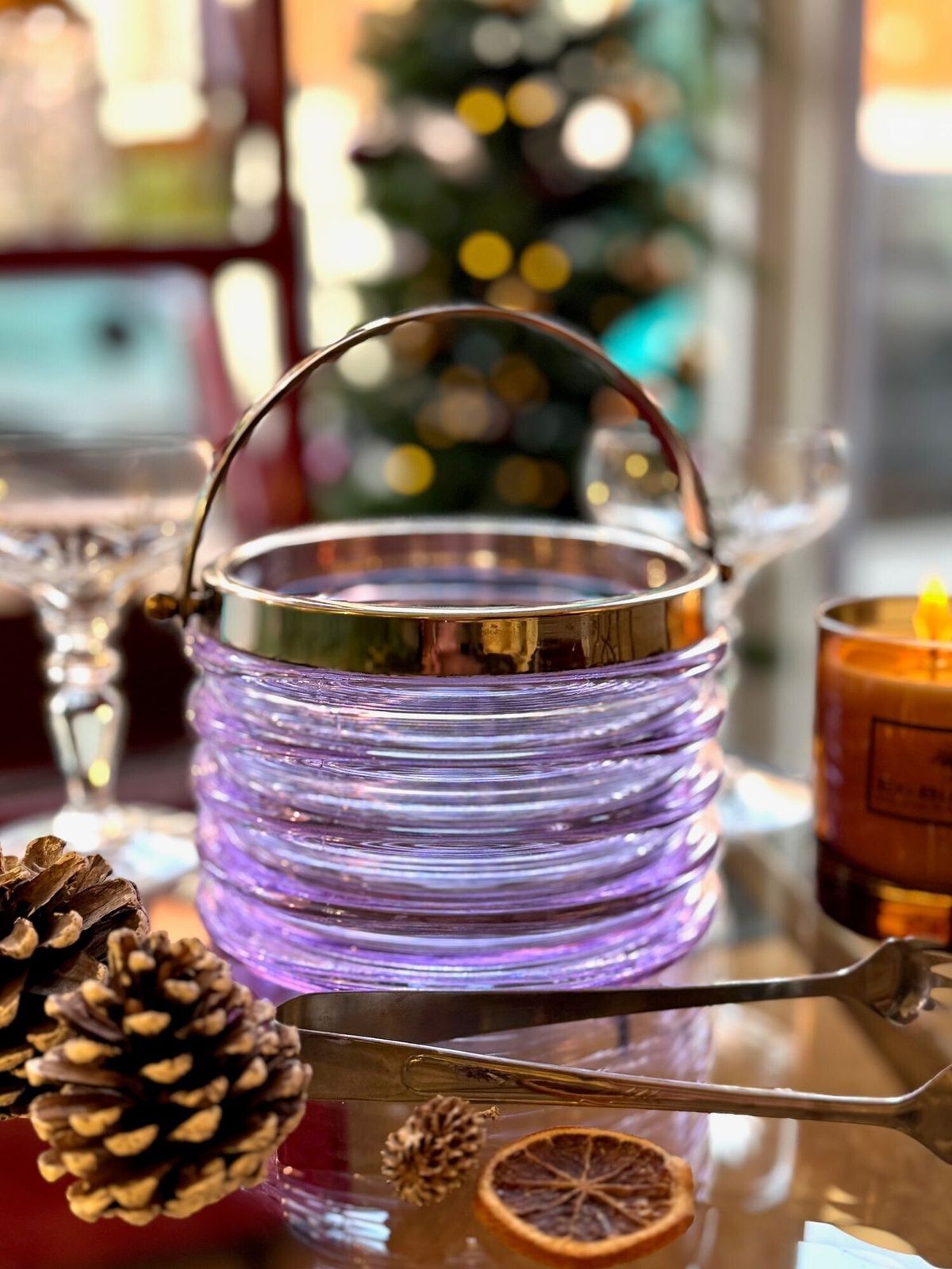 photo furniture A Murano Purple Glass Ribbed Ice Bucket “Onda” By Sergio Asti For Amolfo Di Cambio