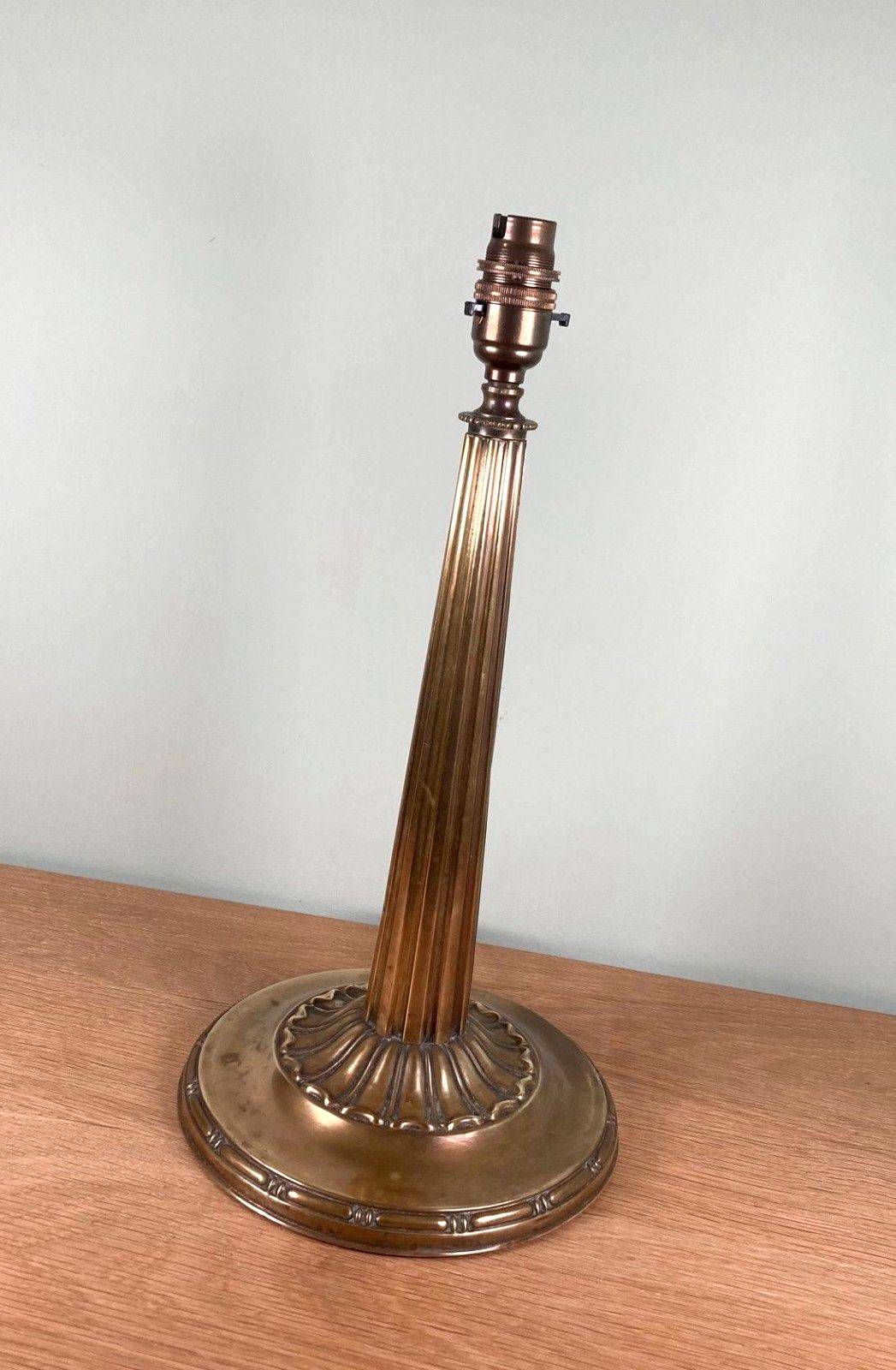 Antique Edwardian Brass Table Lamp Base Early 20th Century H38cm Rewired