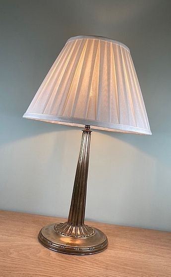 Antique Edwardian Brass Table Lamp Base Early 20th Century H38cm Rewired photo furniture