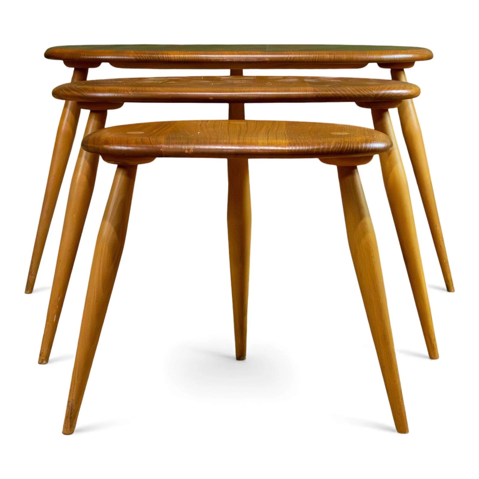 Ercol Blue Label Blonde Elm Pebble Nest Of Tables photo furniture