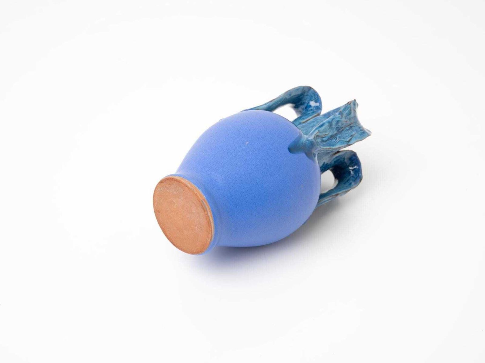 Mid Century Sculptural Vase | Vintage Abstract Vase | Cobalt Blue Vase photo 150.0