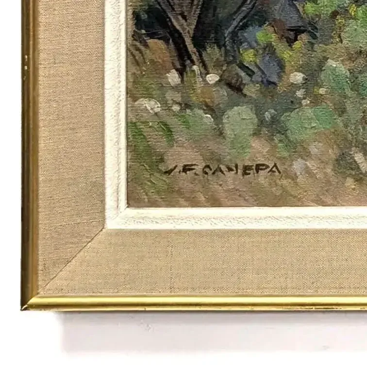 Oil On Canvas Of A Provençal Landscape, Signed Jean Frederic Canepa photo Art