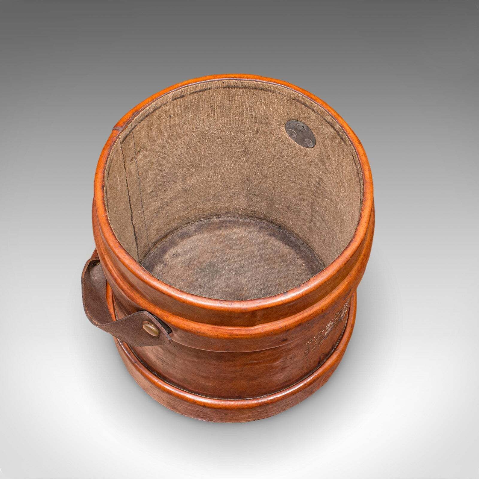 Vintage Drawing Room Waste Paper Basket, English, Leather Study Bin, Mid Century photo buy