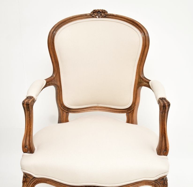 Pair Of Antique French Walnut Salon Armchairs photo Furniture