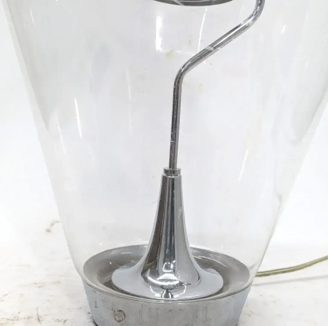 Vintage 1980s Design Glass Desk Lamp In The Shape Of A Lightbulb photo for sale