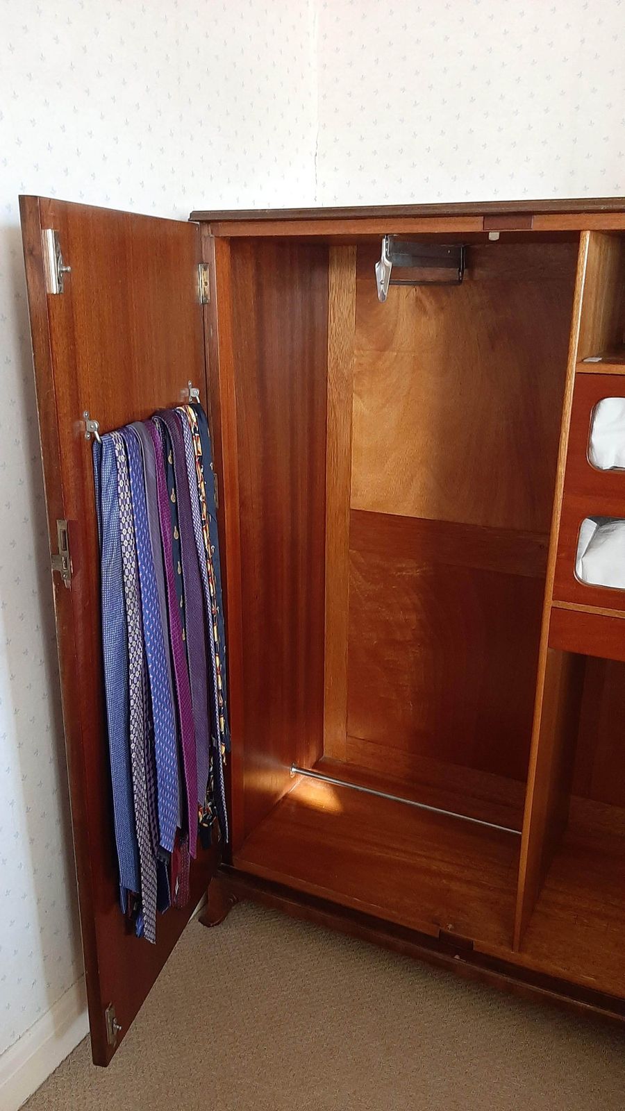 1930s Burr Walnut Wardrobe, Early 20th Century photo for sale