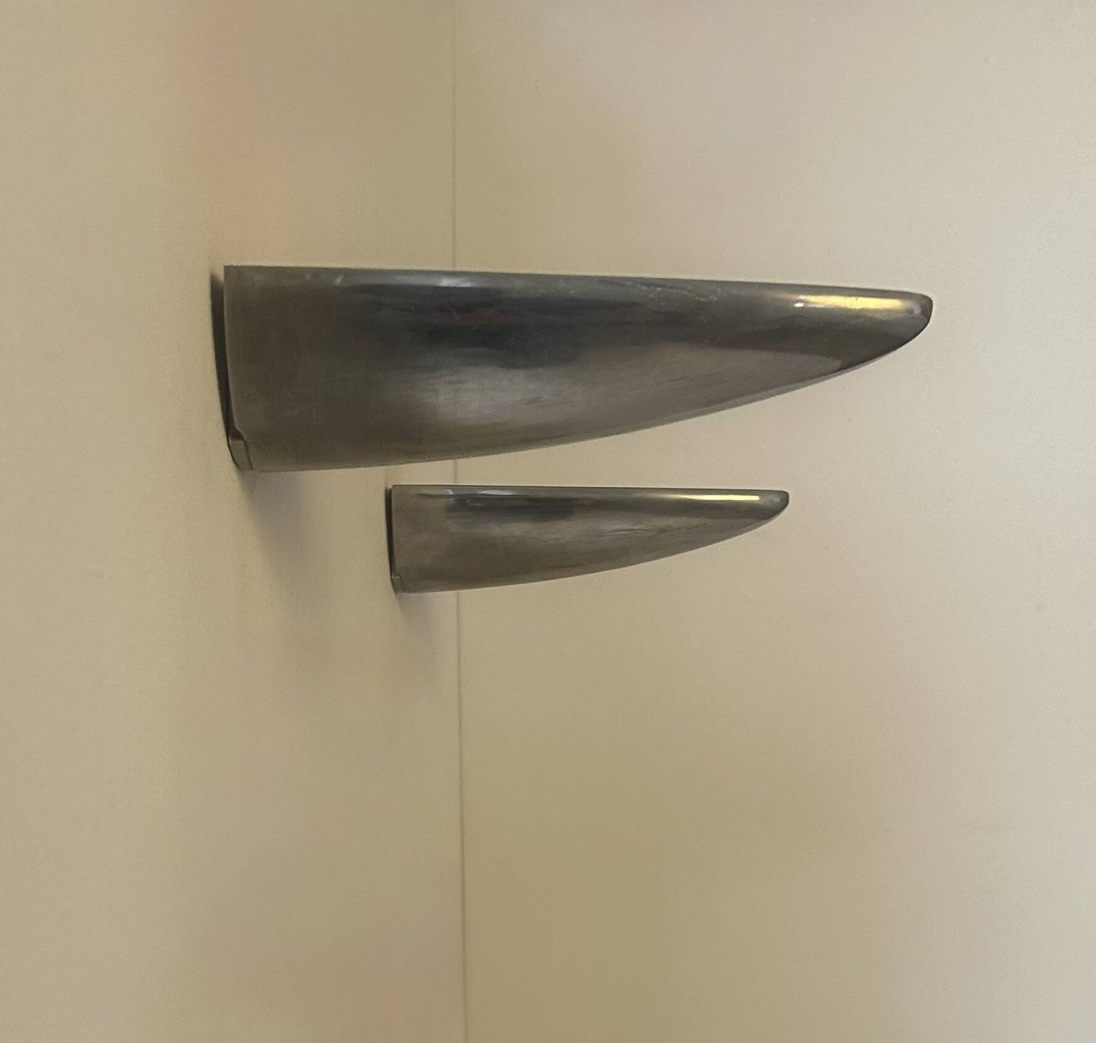 Pair Of Vintage Wall Lights, Cast Aluminum, France, 1980 photo vinterior