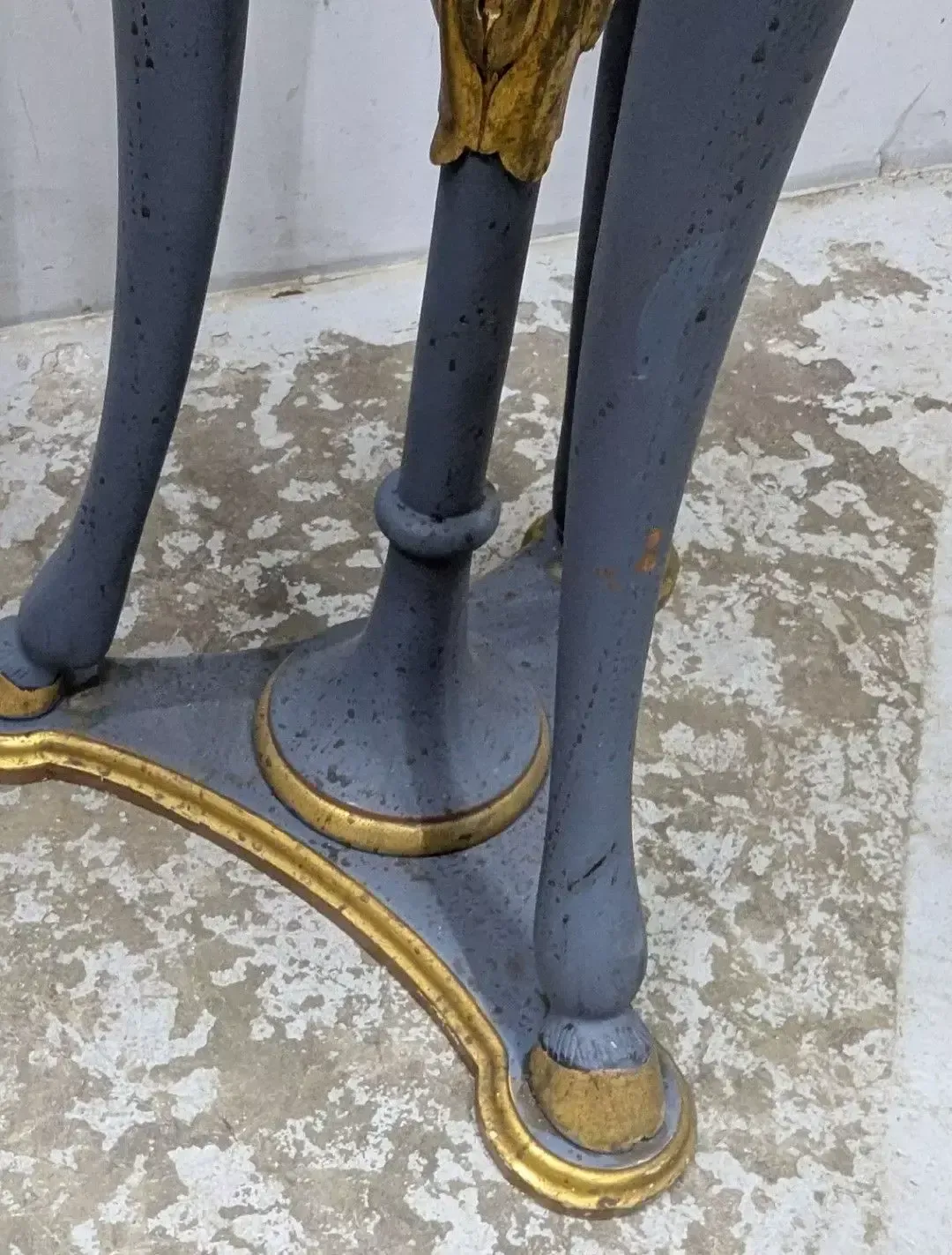 Pair Of Lacquered And Gilded Wooden Side Tables Decorated With Putti photo vintage