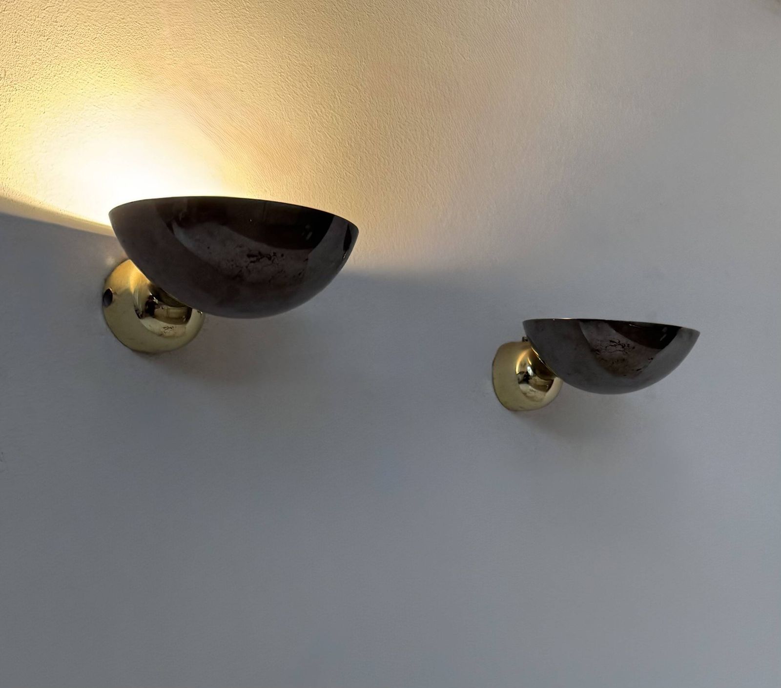 Pair Of Vintage Wall Lights, Chrome And Brass, Italy, 1980 photo for sale