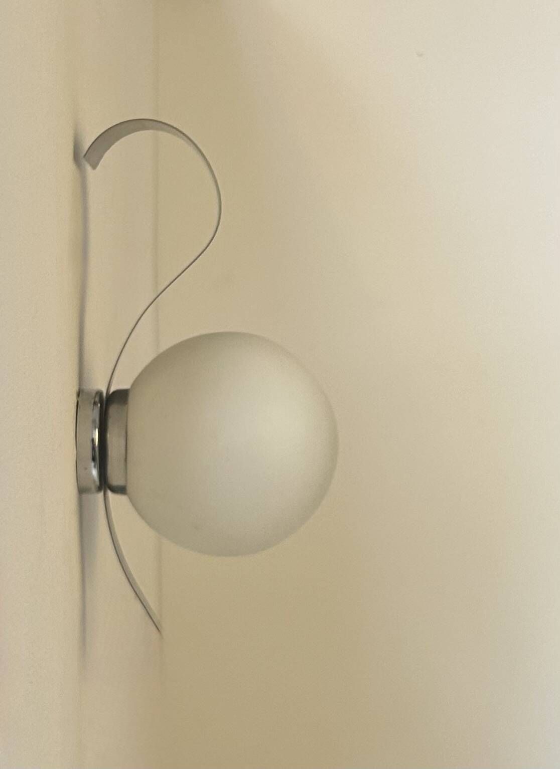 Vintage Wall Light, Opaline Glass And Brushed Metal, France, 1960 photo vintage