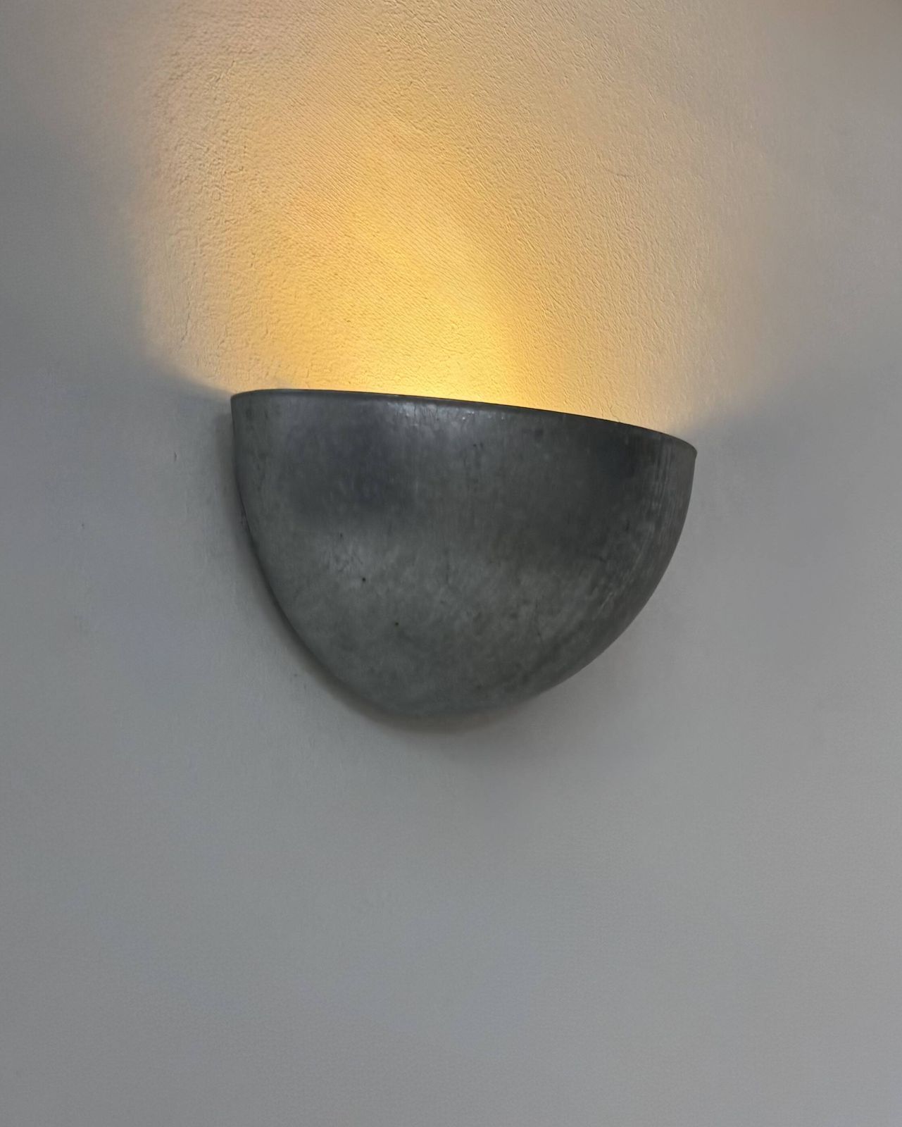 Vintage Half Moon Wall Light In Patinated Steel, France, 1980 photo 210.0