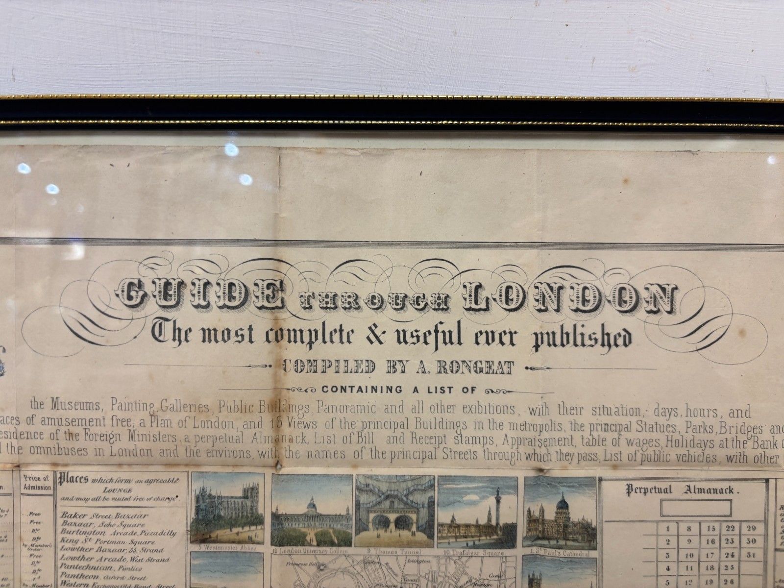 Original Victorian Guide Through London Tourist Guide By A.Rongeat Framed photo vintage