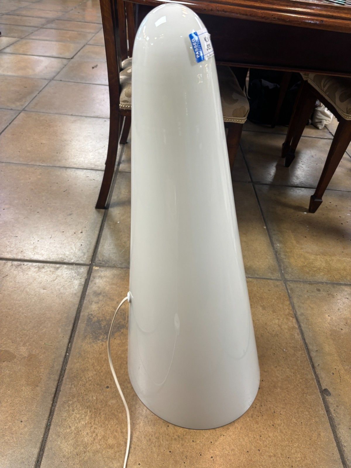 Rare Large Mid Century Peill & Putzler Cone Milk Glass Lamp photo for sale
