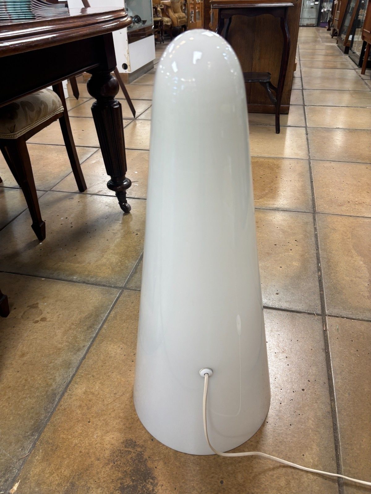 Rare Large Mid Century Peill & Putzler Cone Milk Glass Lamp photo Lighting