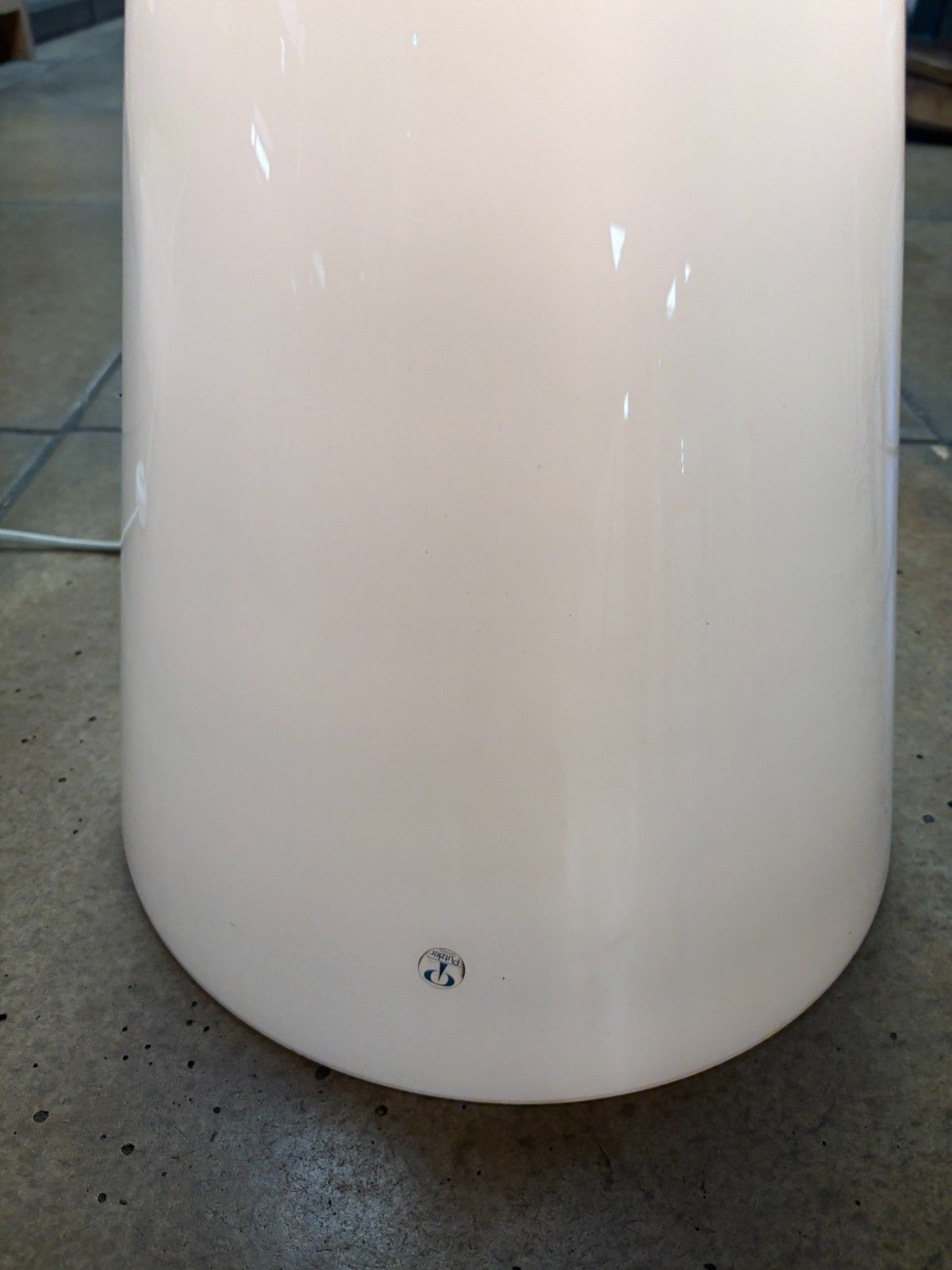 photo for sale Rare Large Mid Century Peill & Putzler Cone Milk Glass Lamp