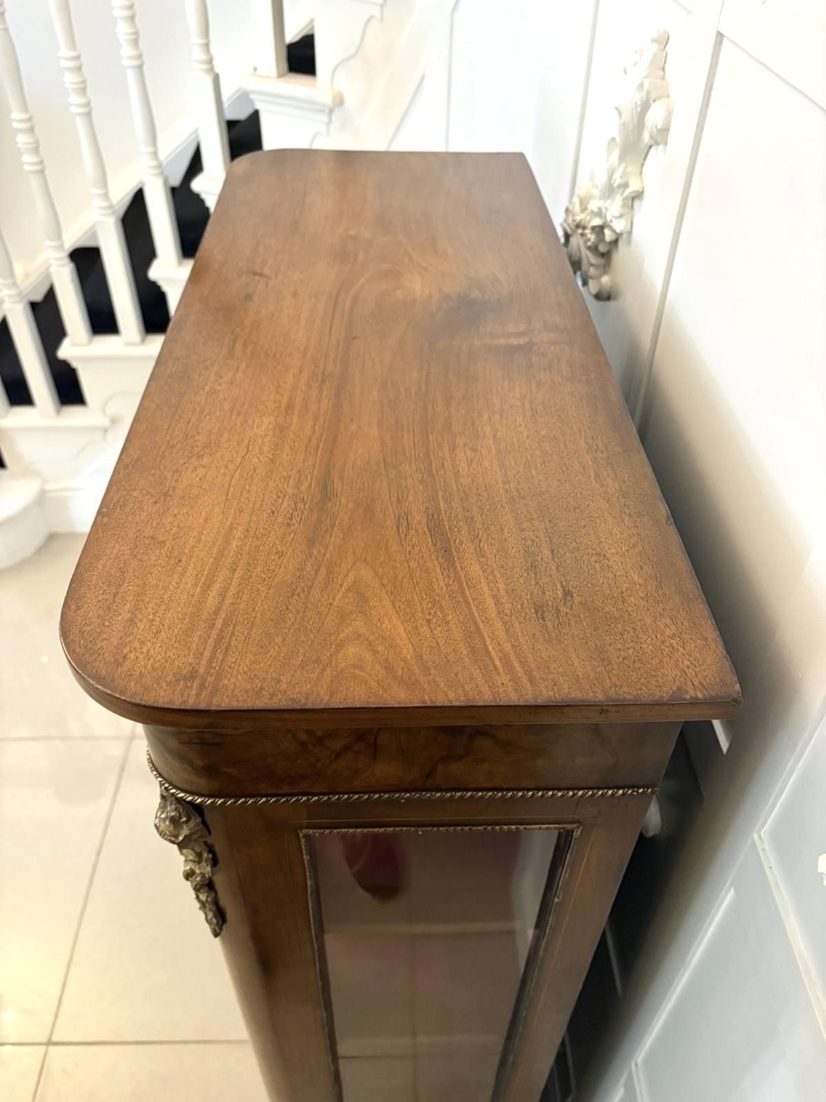 Antique 19th Century Quality Inlaid Burr Walnut Pier Cabinet photo Furniture