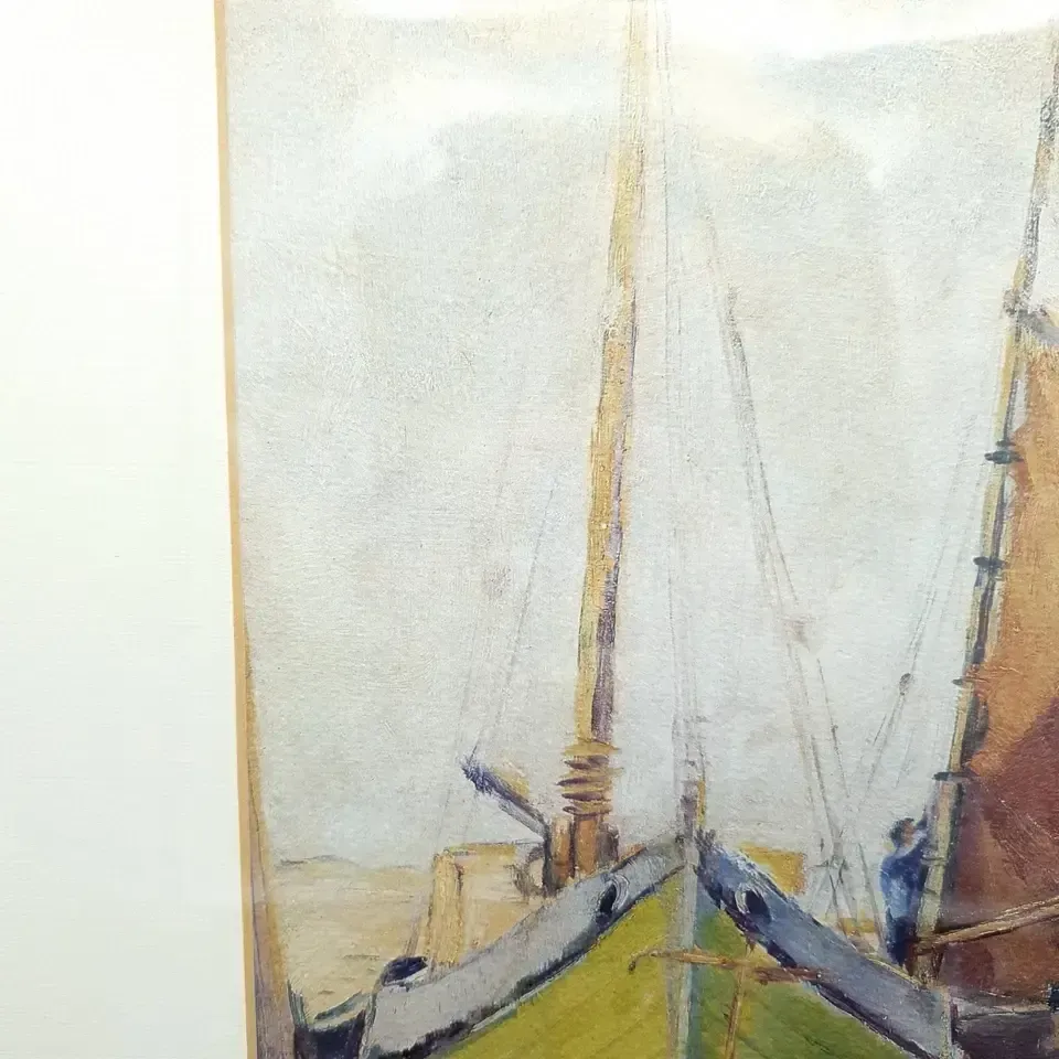 Hans Trimborn Print Two Ships At Norderney Zwei Schiffe Framed photo 60.0