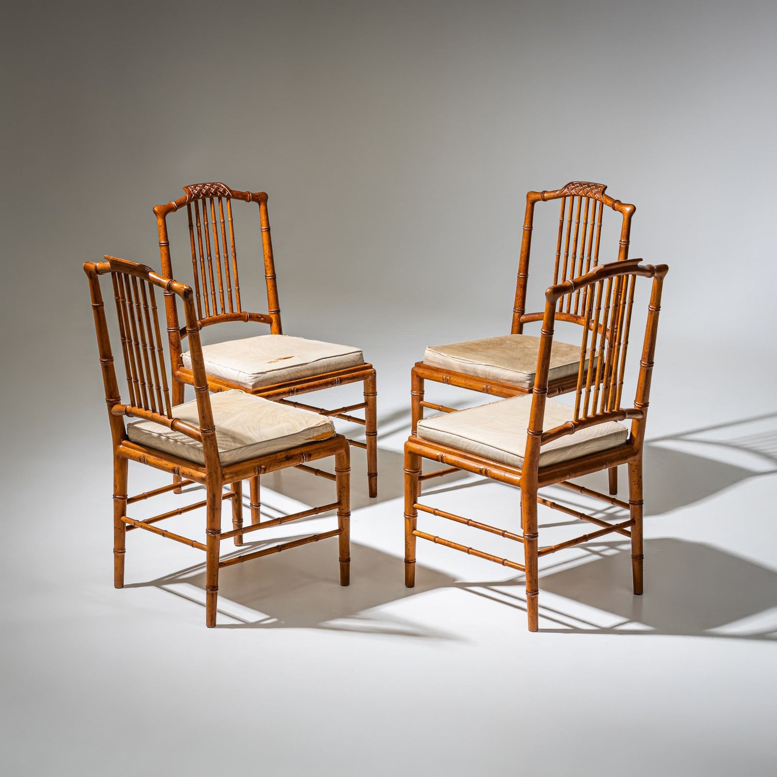 Faux Bamboo Dining Group, Possibly France, Mid 20th Century photo for sale