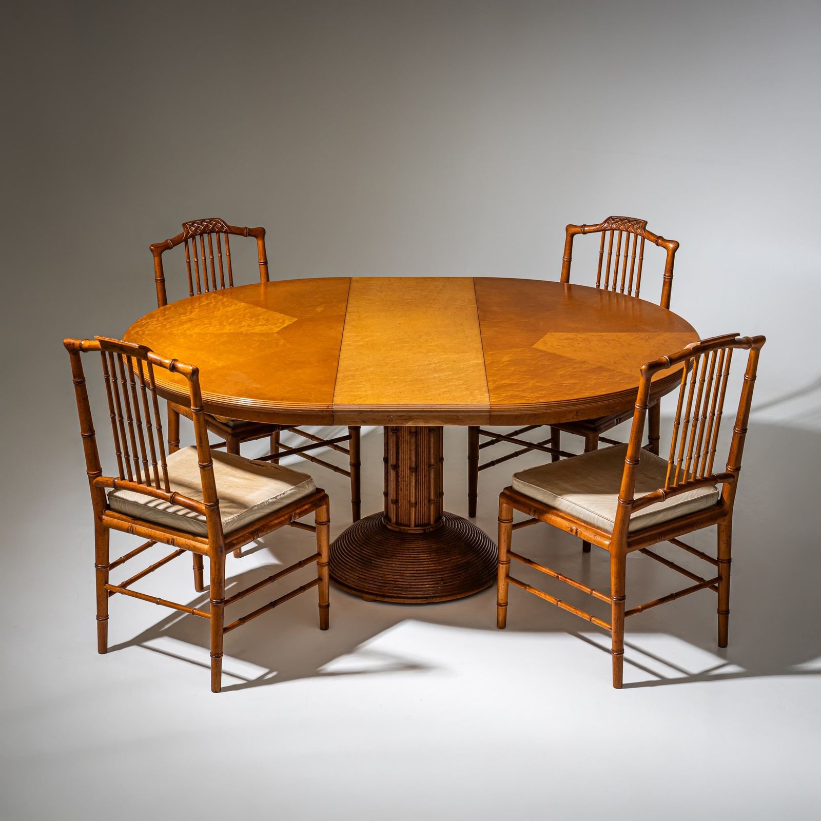 photo furniture Faux Bamboo Dining Group, Possibly France, Mid 20th Century