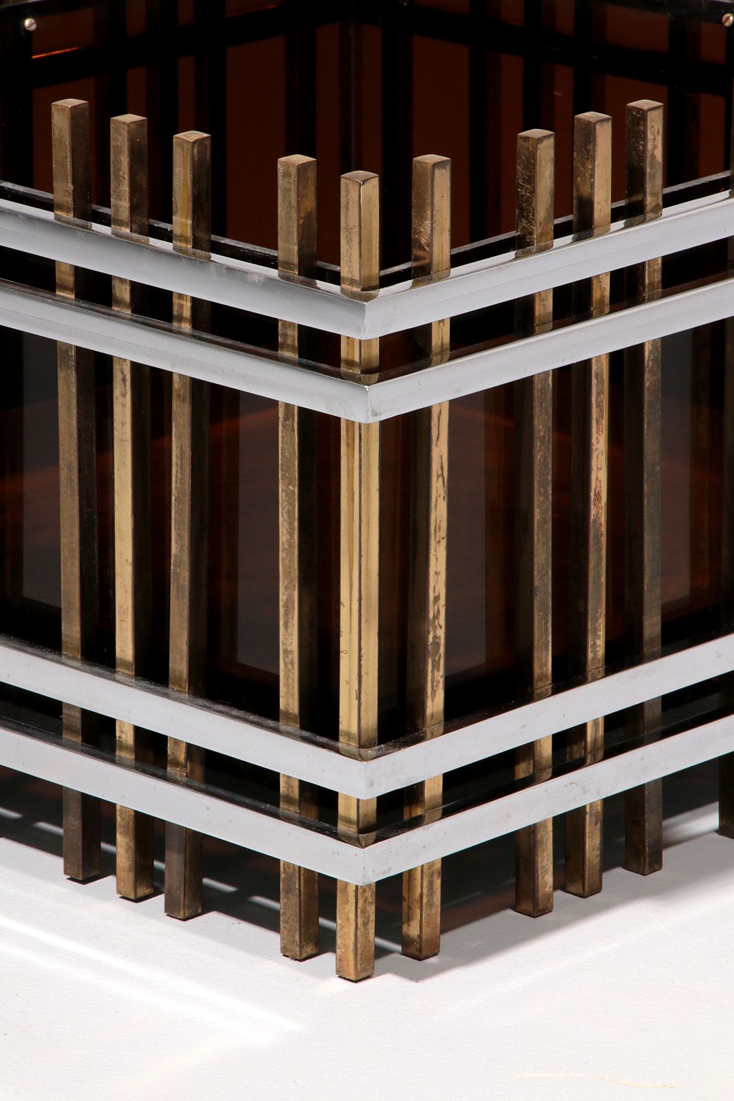Italian Modernist “Fioriera” Planter Attributed To Romeo Rega – Brass, Chrome & Acrylic photo Home Decor