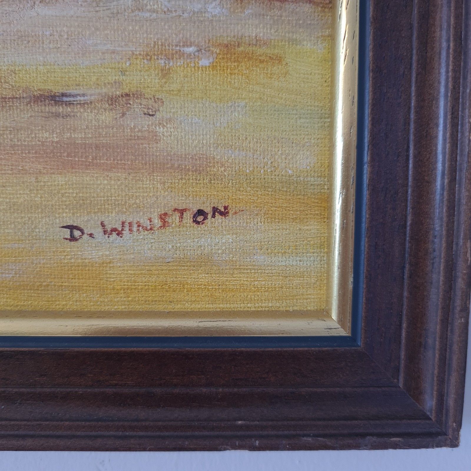 D Winston Signed Oil Painting Acre Street Scene 1993 Akko Israel W40cm X H30cm photo furniture
