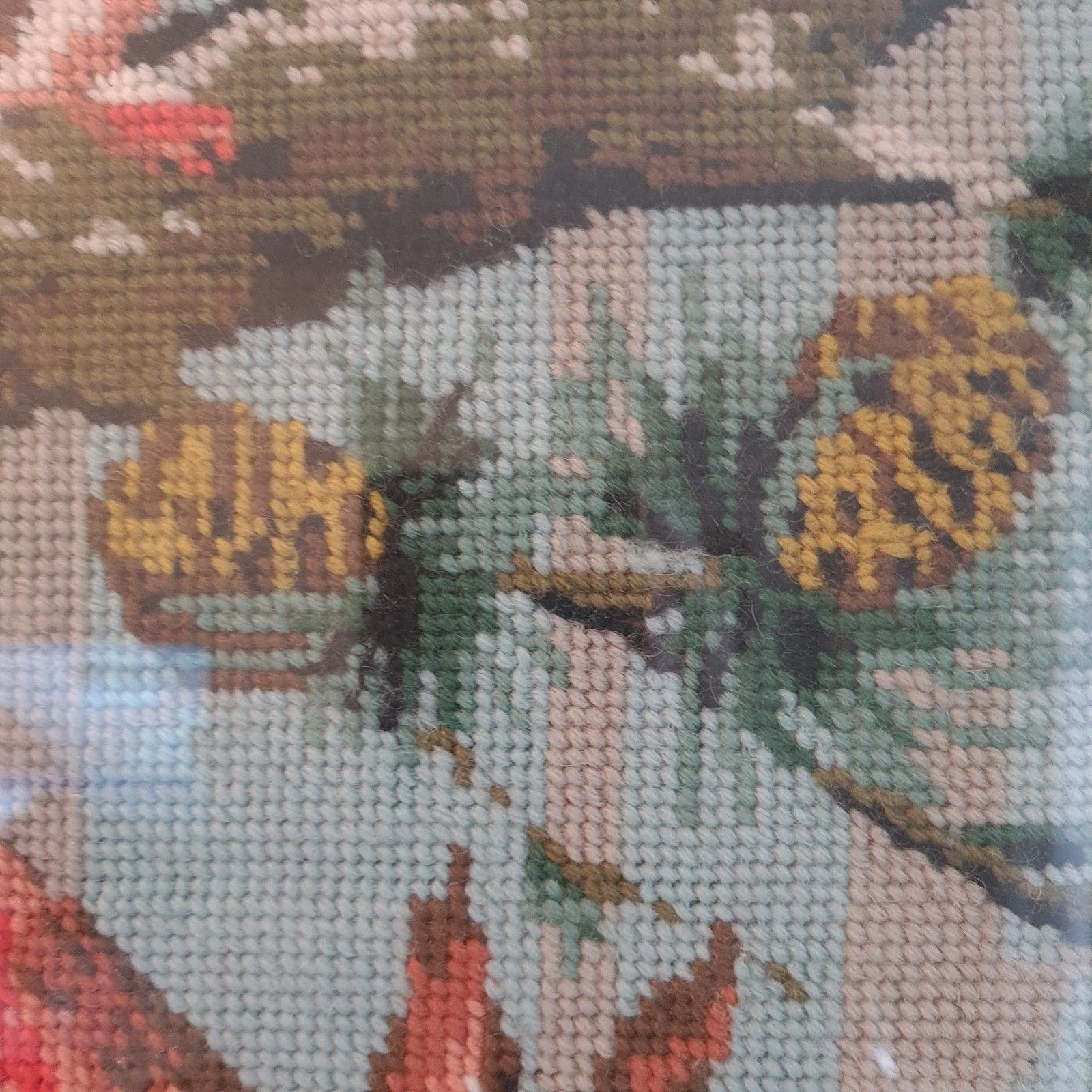 Art Red Squirells Complete Cross Stich Embroidery Forest Woodland Retro W41 × H56 Cm photo