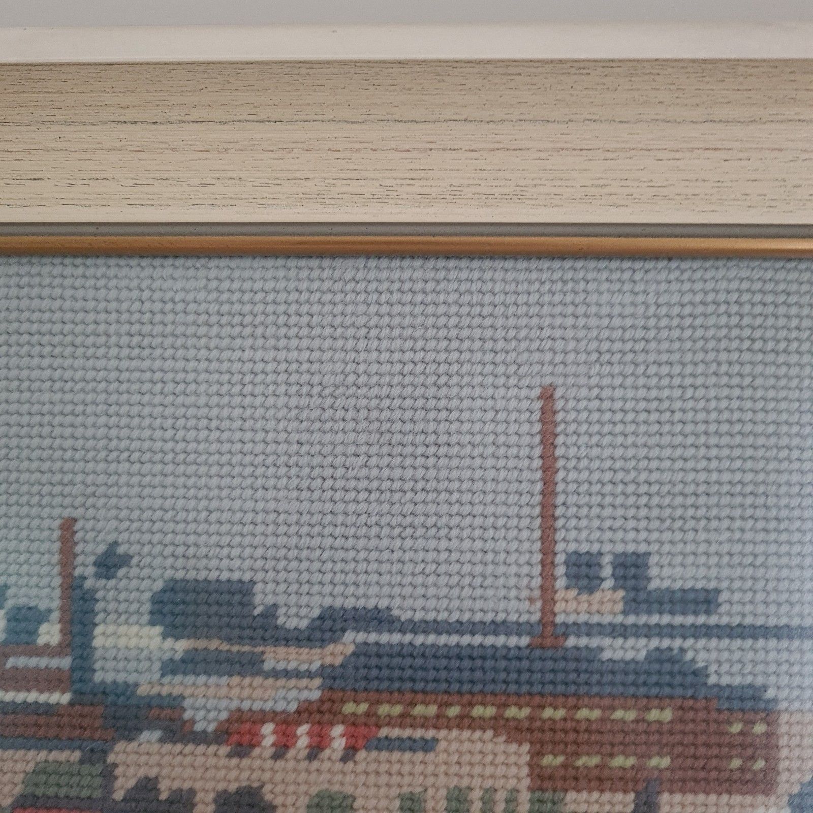 Vintage Lowery Style Cross Stitch Complete Embroidery Framed W57.5cm X H45.5cm photo Art