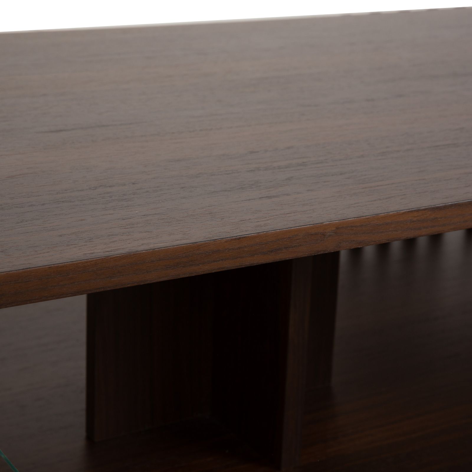 Roche Bobois Palis Wood Coffee Table Dark Brown Glass photo 1598.0