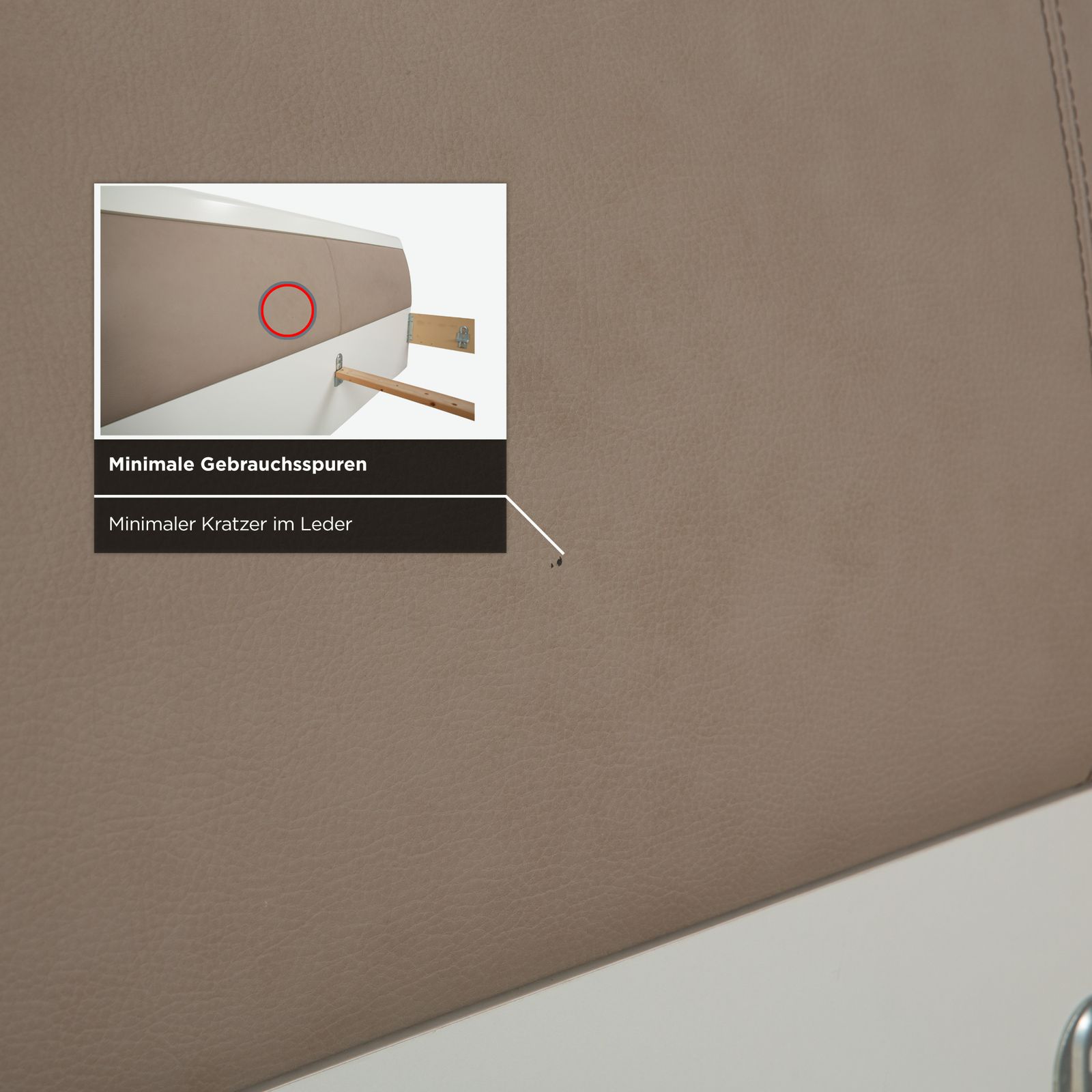 Lit Musterring en bois et cuir beige photo buy