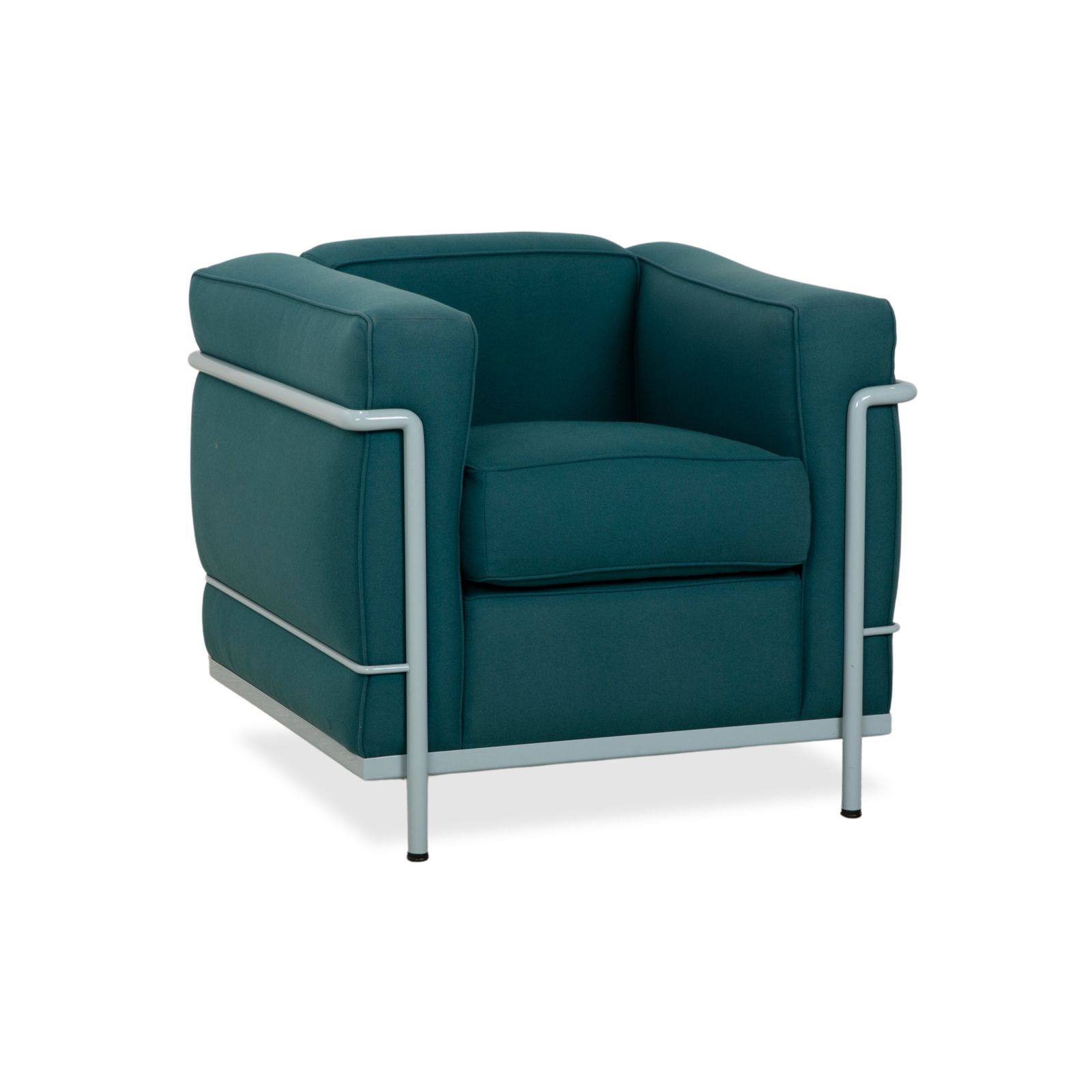 Cassina Le Corbusier Lc 2 Fabric Armchair Blue Petrol Bauhaus