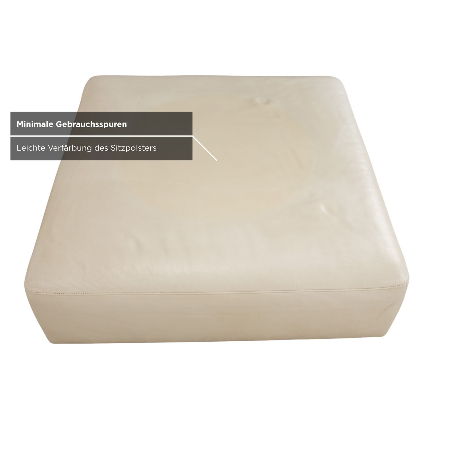 Tabouret Ligne Roset Malhoun en cuir crème photo 446.0