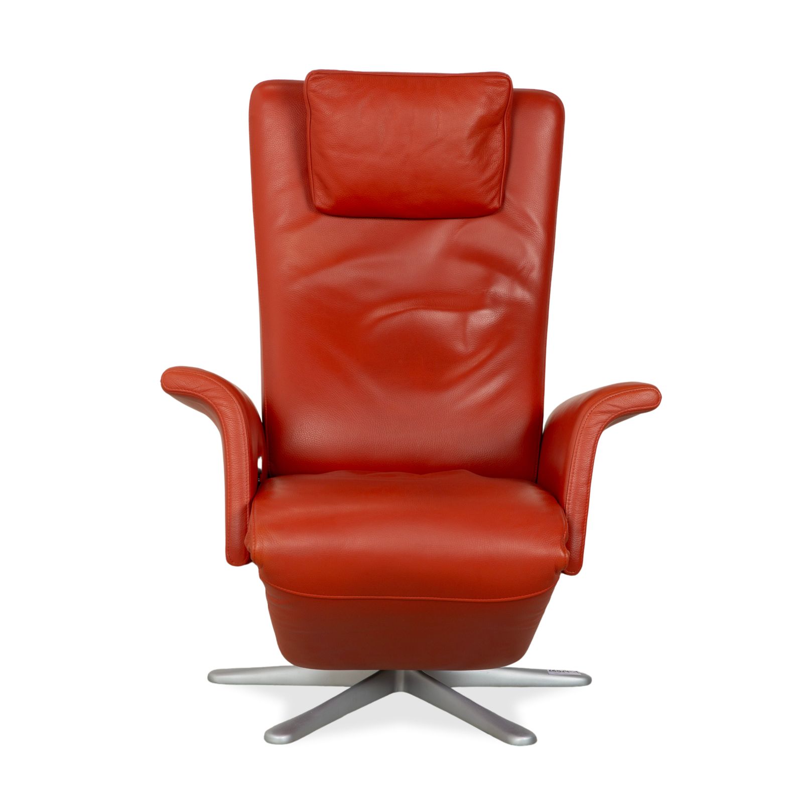 Mobilier Fauteuil FSM Filou en cuir rouge orange terracotta, fonction manuelle photo
