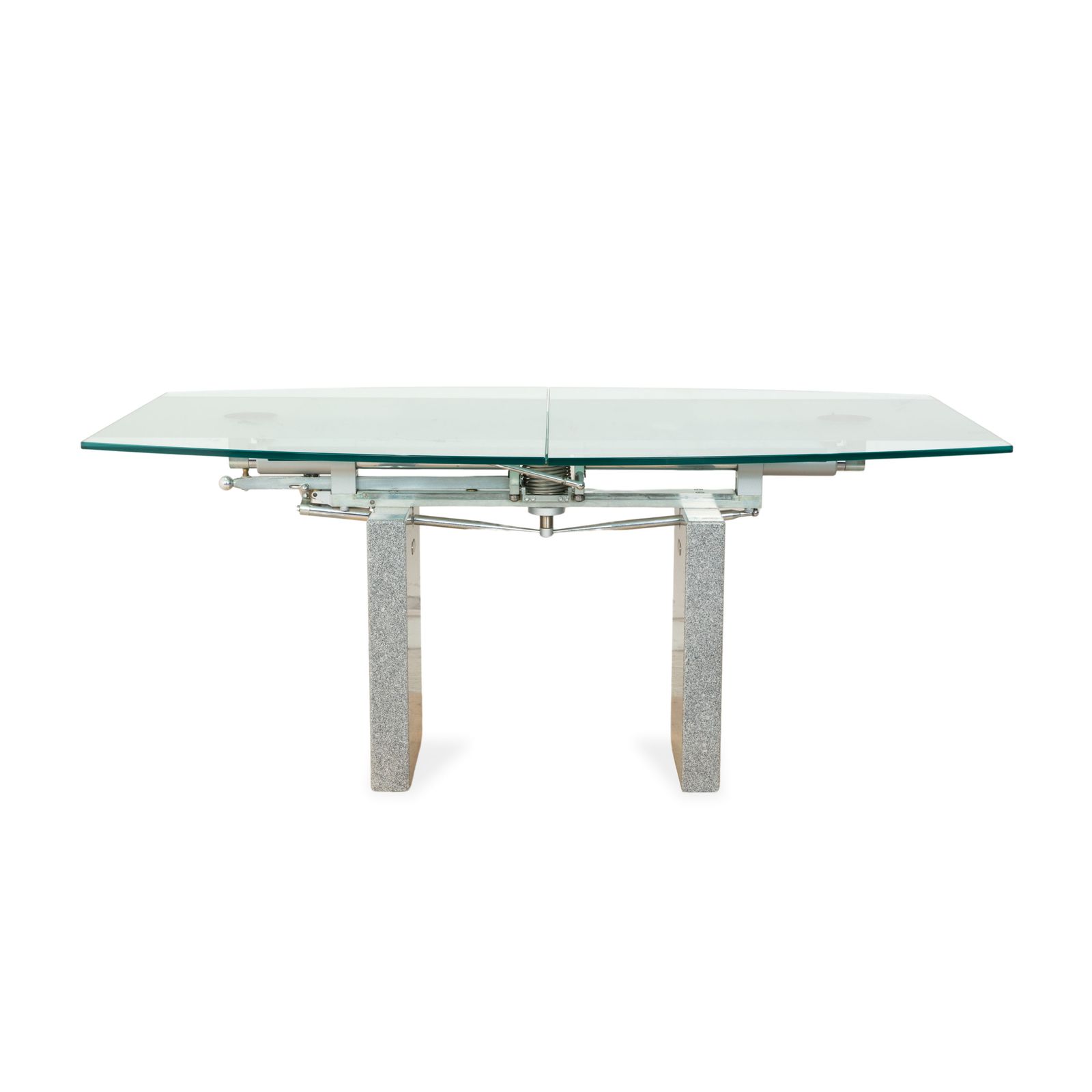 Mobilier Table à manger Ronald Schmitt K5000/E en verre et granit argenté, fonction d'extension manuelle photo