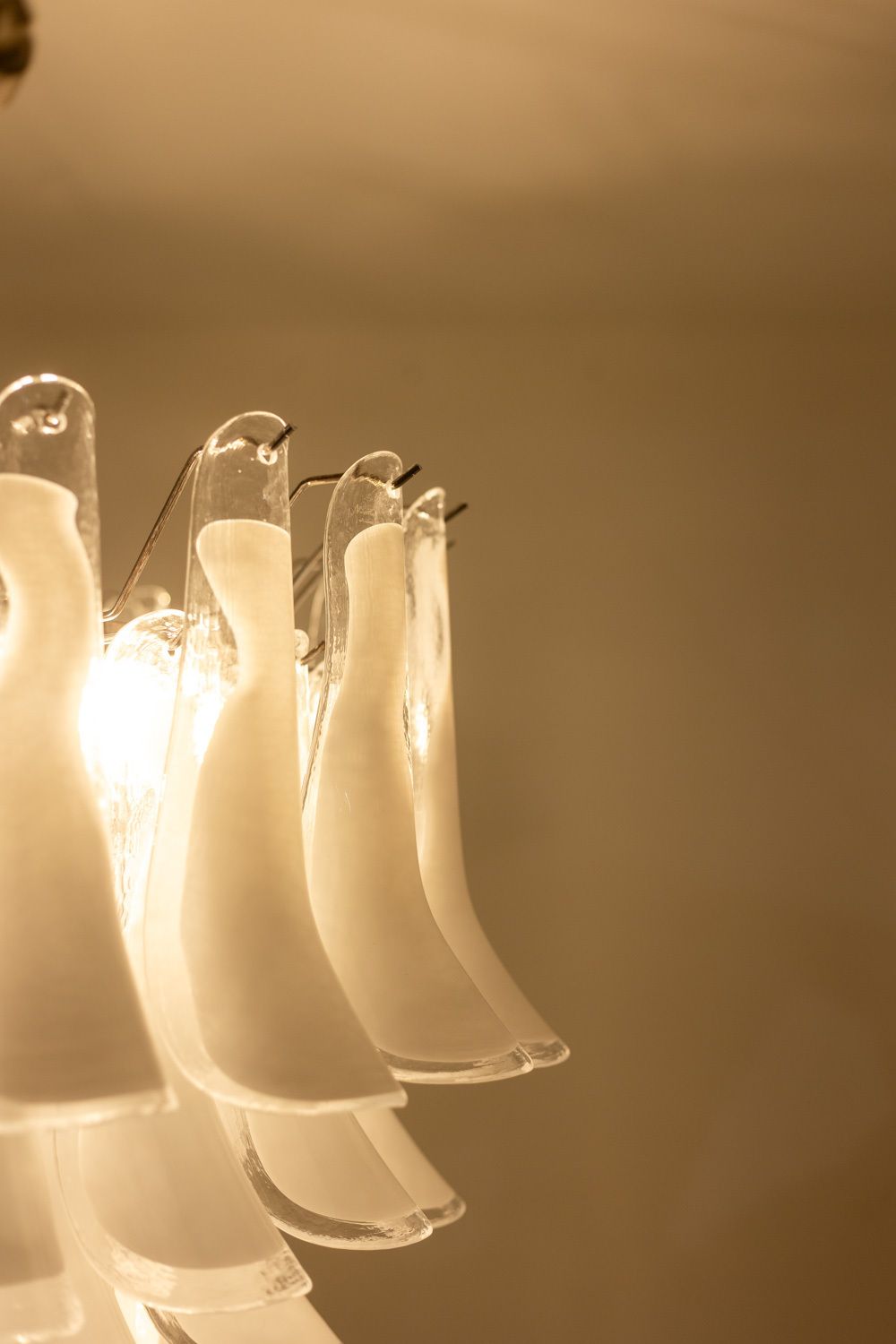 Murano Glass Chandelier In White And Translucent Glass. Contemporary photo buy